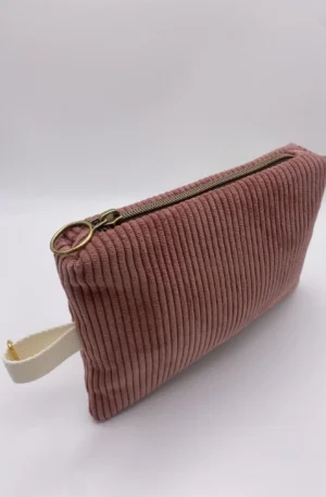 POCHETTE VELOURS IBIZA VIEUX ROSE