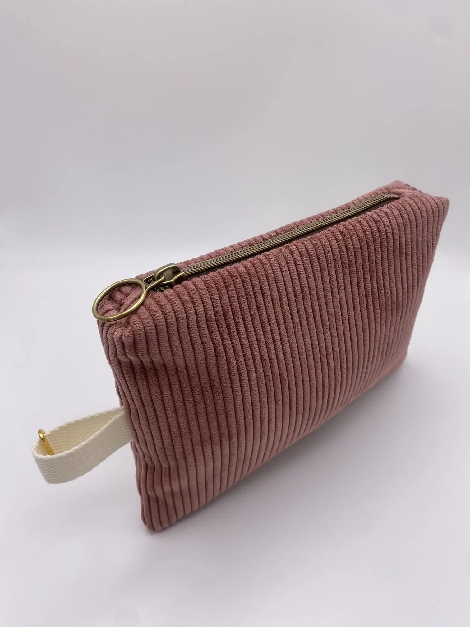 POCHETTE VELOURS IBIZA VIEUX ROSE