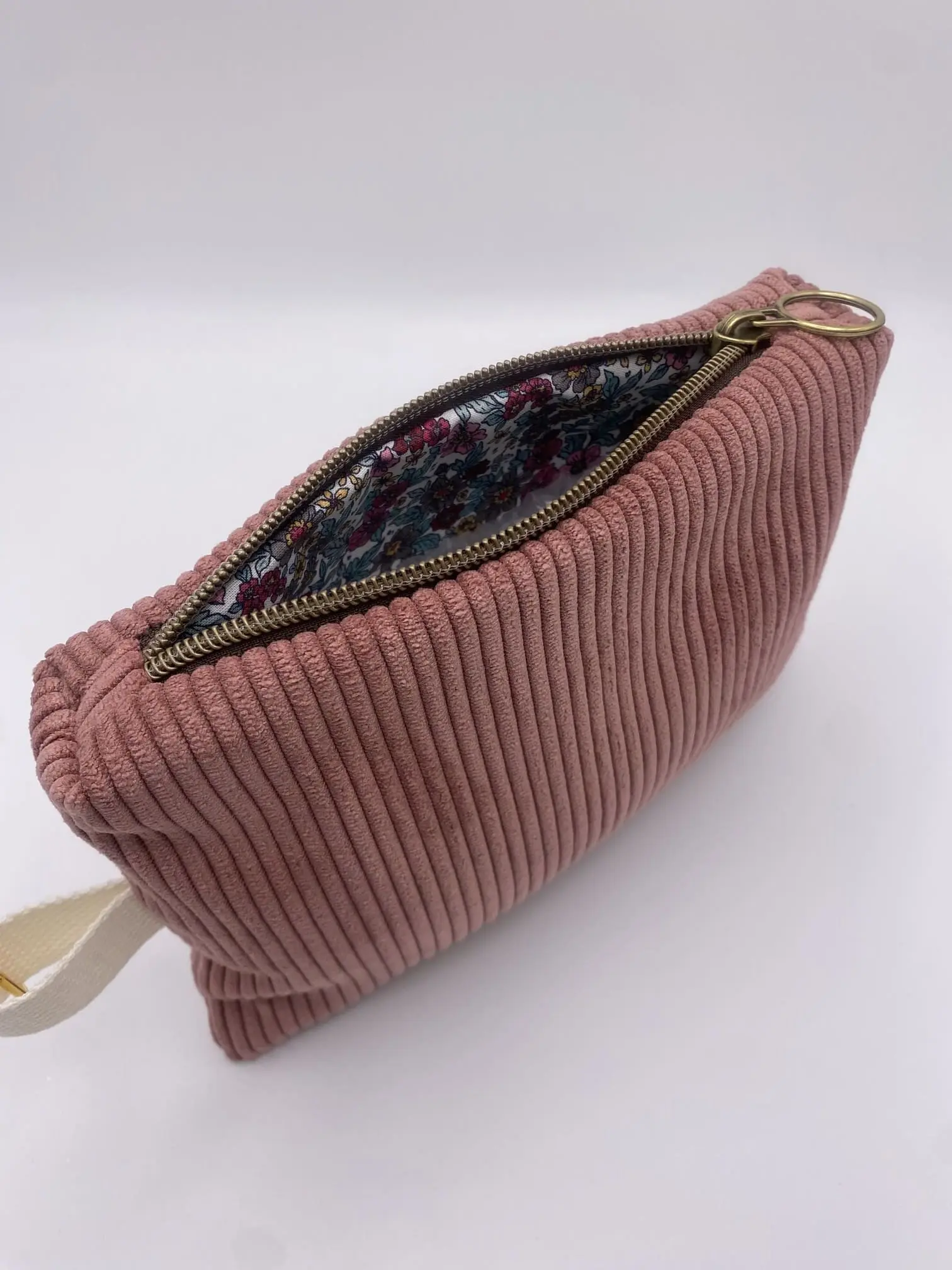 POCHETTE VELOURS IBIZA VIEUX ROSE