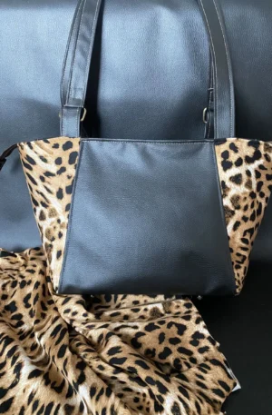 Sac Zippé modèle Le grand chic Simili Cuir léopard – Image 10