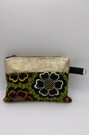 POCHETTE SIMILI DORE ET FLEURS DORES