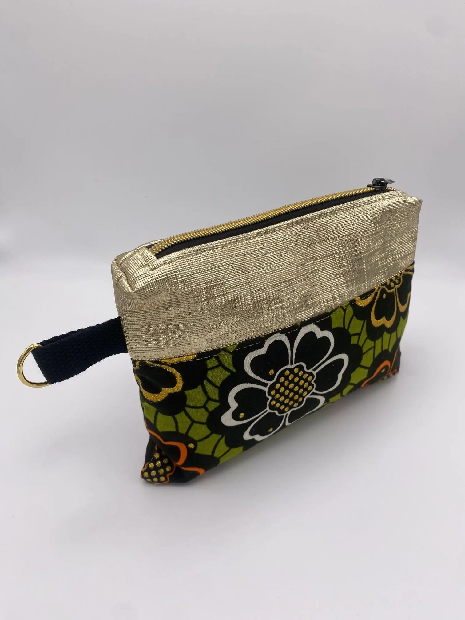 POCHETTE SIMILI DORE ET FLEURS DORES