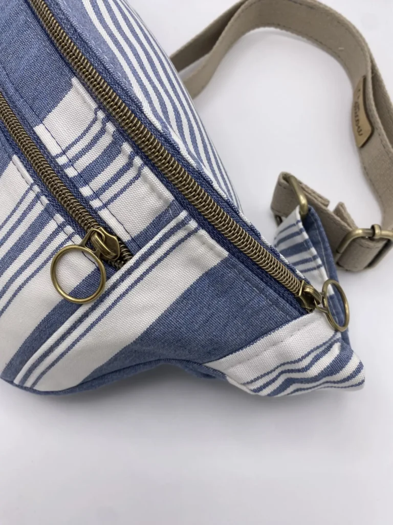 Sac BANANE CATHY TOILE RAYEE BLEUE