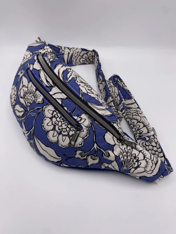 BANANE CATHY TOILE COTON FLEURS BLEUES