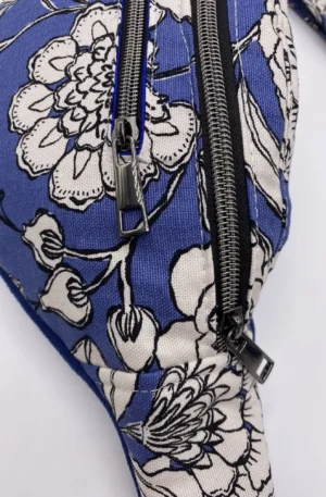 BANANE CATHY TOILE COTON FLEURS BLEUES