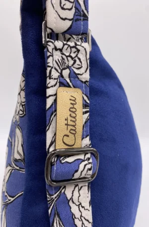 BANANE CATHY TOILE COTON FLEURS BLEUES
