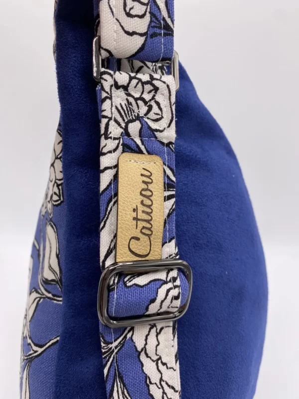 BANANE CATHY TOILE COTON FLEURS BLEUES