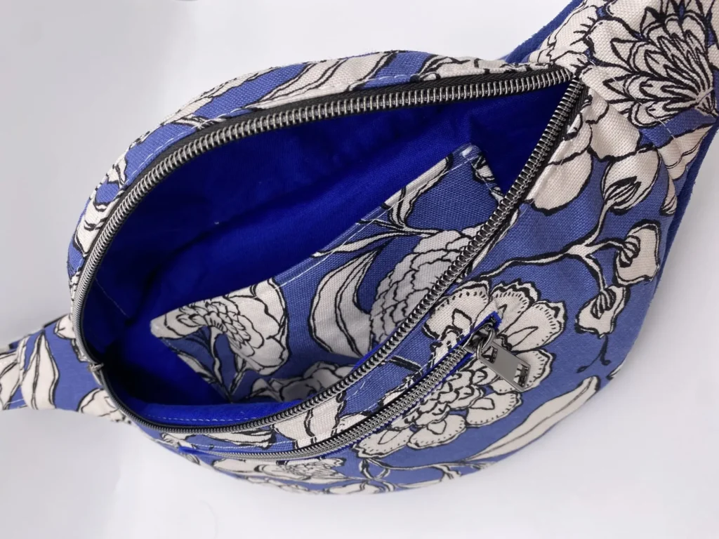 BANANE CATHY TOILE COTON FLEURS BLEUES