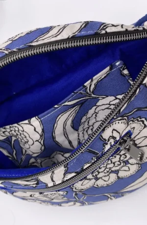 BANANE CATHY TOILE COTON FLEURS BLEUES