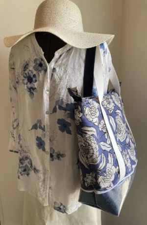 IBIZA ZIPPE FLEURS BLEUES