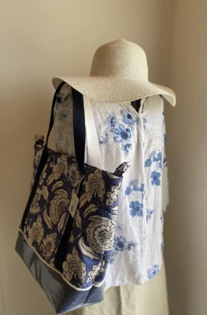 IBIZA ZIPPE FLEURS BLEUES