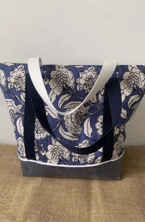 IBIZA ZIPPE FLEURS BLEUES