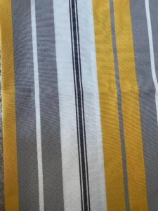 TOILE DRALON TON GRIS JAUNE RAYURES déperlant résistant UV