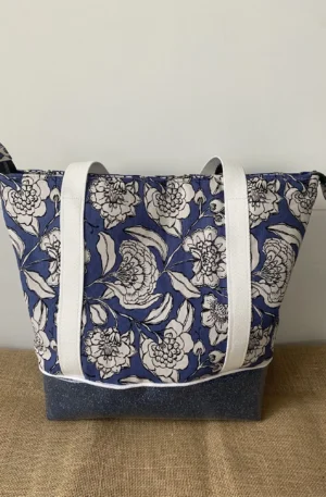 IBIZA ZIPPE FLEURS BLEUES