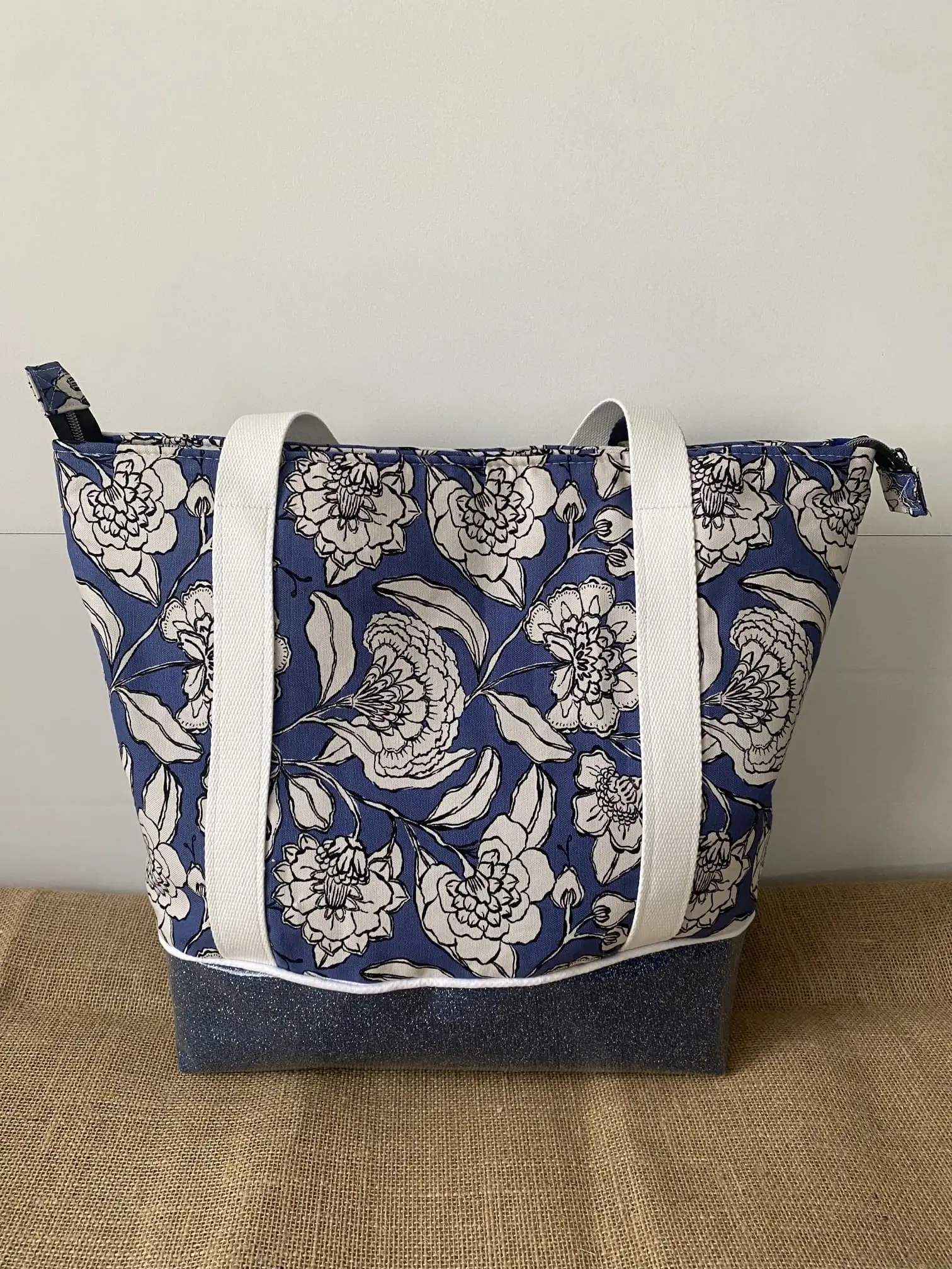 IBIZA ZIPPE FLEURS BLEUES