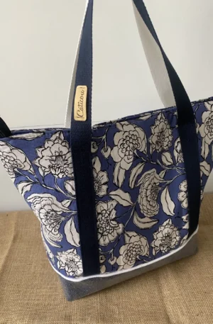 IBIZA ZIPPE FLEURS BLEUES