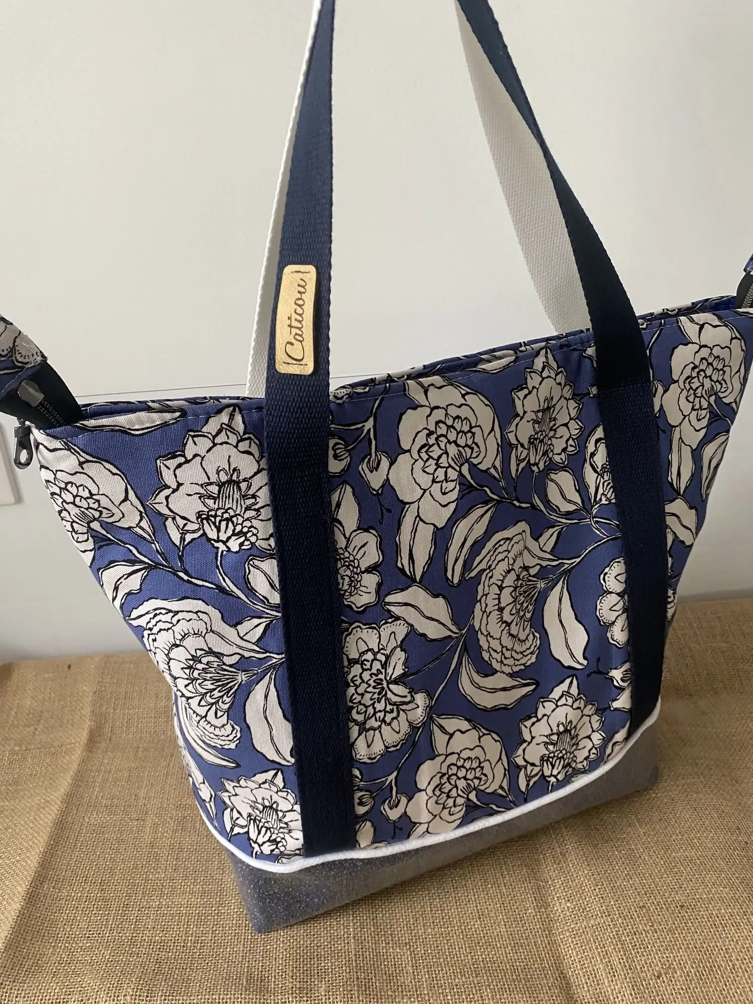 IBIZA ZIPPE FLEURS BLEUES