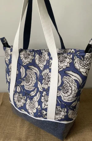 IBIZA ZIPPE FLEURS BLEUES