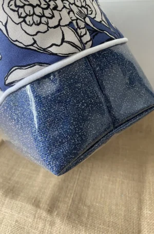 IBIZA ZIPPE FLEURS BLEUES