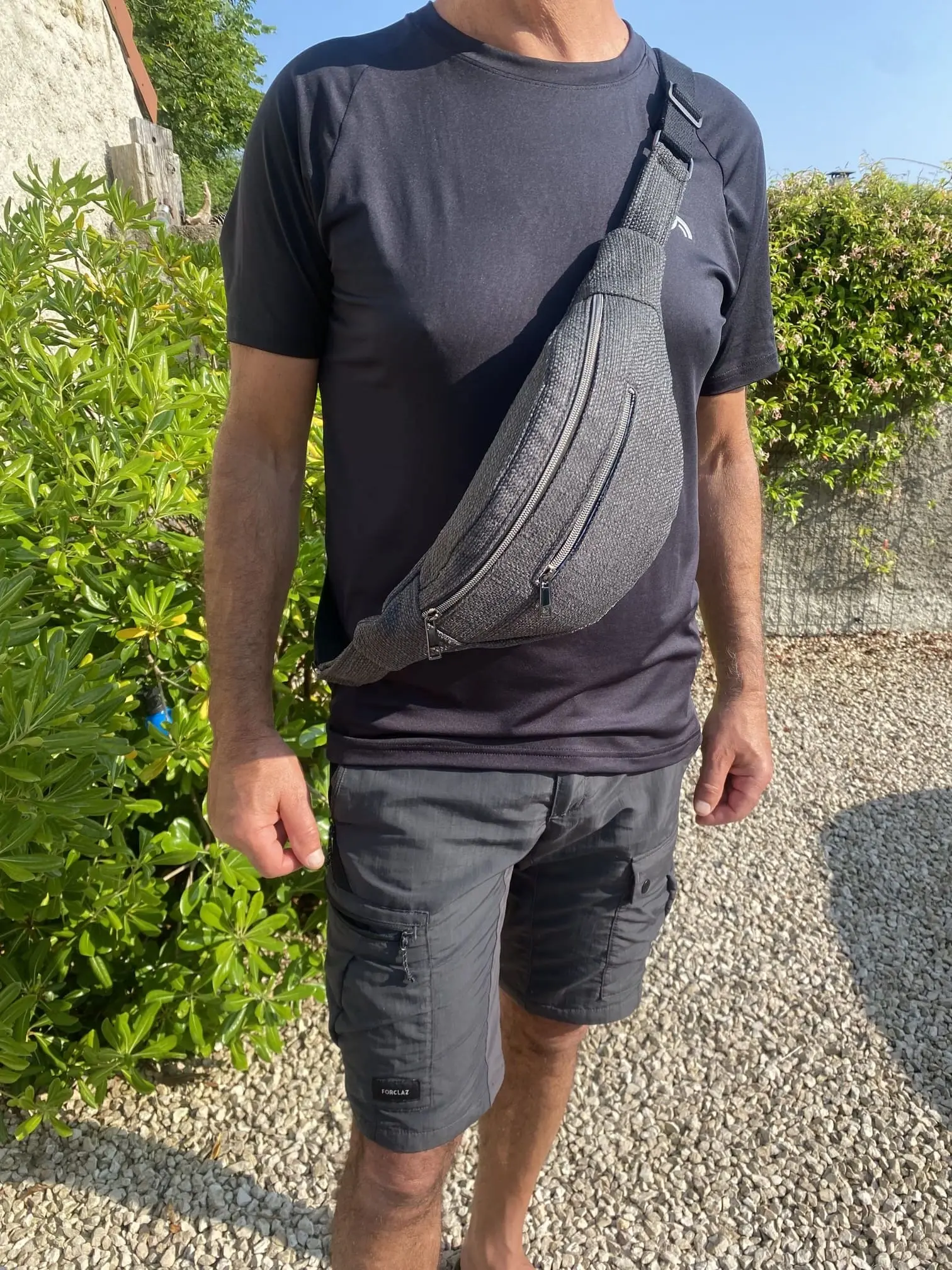 Sac Banane Modèle Marie mixte gris foncé – Image 7