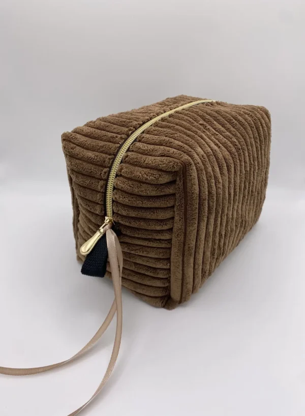 TROUSSE A SOUFFLET VELOURS MARRON