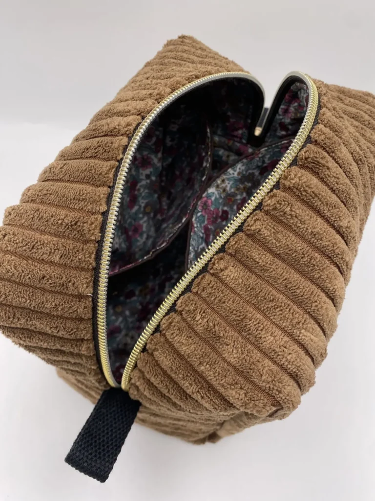 TROUSSE A SOUFFLET VELOURS MARRON