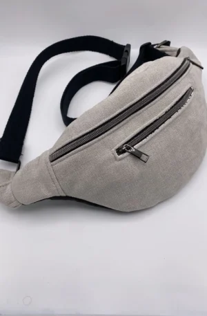 Sac Banane Modèle Marie mixte gris très clair – Image 2