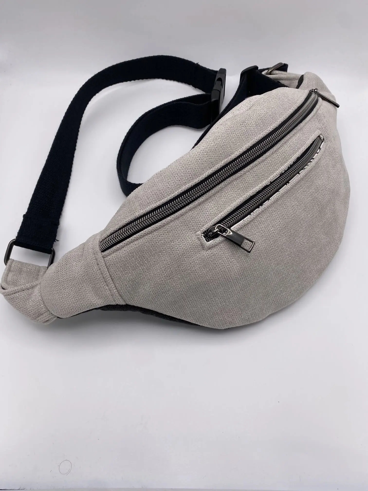 Sac Banane Modèle Marie mixte gris très clair – Image 2