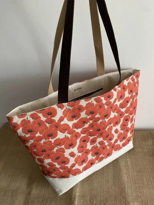 SUNNY BEIGE ET COQUELICOTS