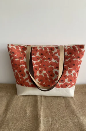 SUNNY BEIGE ET COQUELICOTS