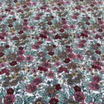 TISSU ENDUIT FLEURS TON ROSE BLEU GRIS +€3.00