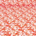 COTON IMPRIME ARTY FLORAL LIA SUR FOND ROUGE GRAMMAGE LEGER