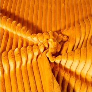TISSU VELOURS MINKY CÔTELÉ D'AMEUBLEMENT 15mm UNI OCRE