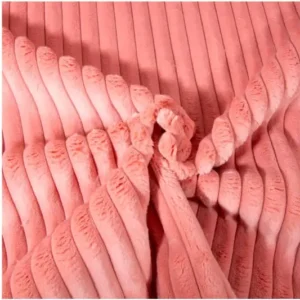 TISSU VELOURS MINKY CÔTELÉ D'AMEUBLEMENT 15mm UNI BOIS DE ROSE