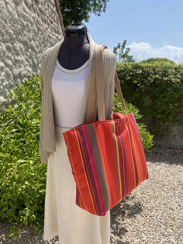 SAC SUNNY RAYURES ORANGE ROUGE DRALON