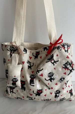 TOTE BAGE CADEAUX AVEC PORTE MONNNAIE ET PORTE CLES