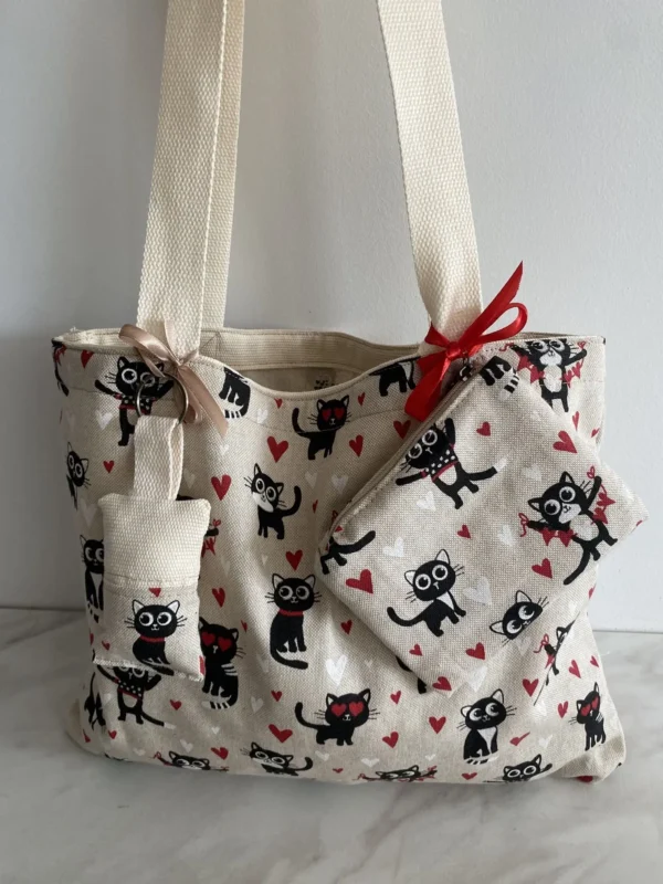 TOTE BAGE CADEAUX AVEC PORTE MONNNAIE ET PORTE CLES
