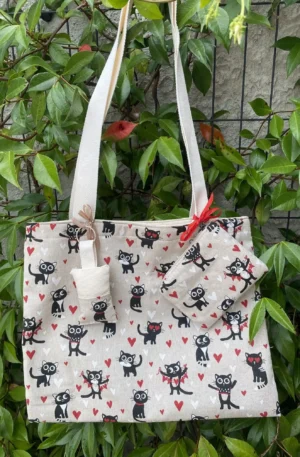 TOTE BAGE CADEAUX AVEC PORTE MONNNAIE ET PORTE CLES