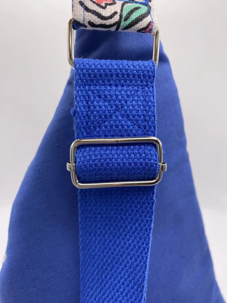 SAC BANANE AQUARELLE BLEURS BLEU