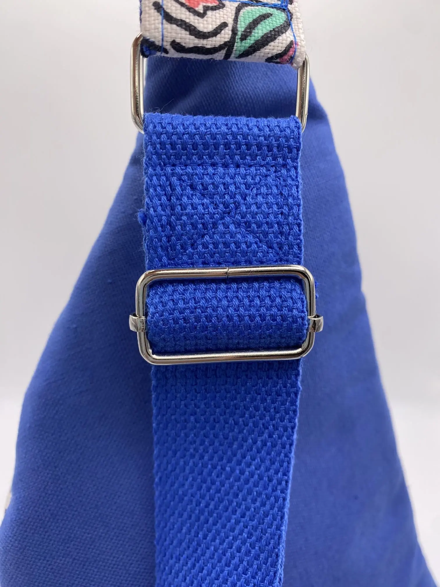 SAC BANANE AQUARELLE BLEURS BLEU