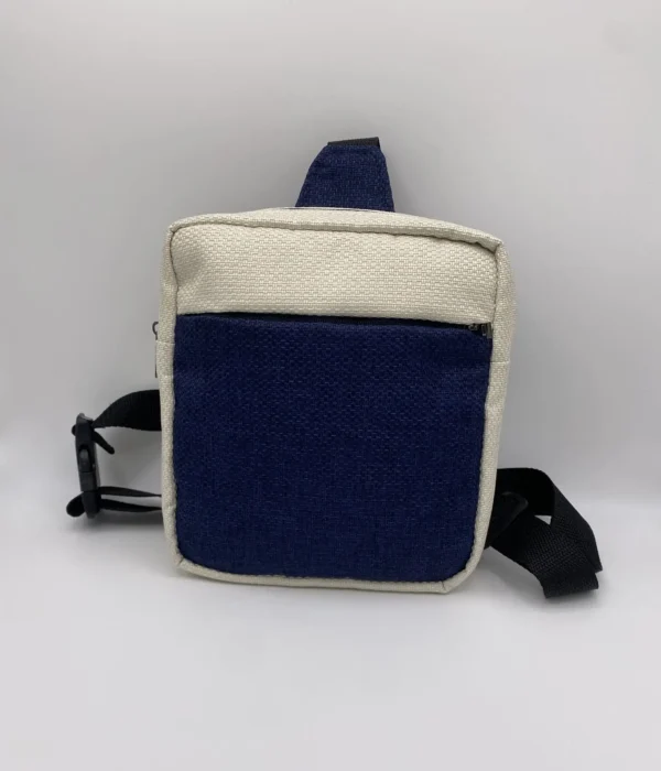 SACOCHE HOMME SOBREIETE BLEU BEIGE