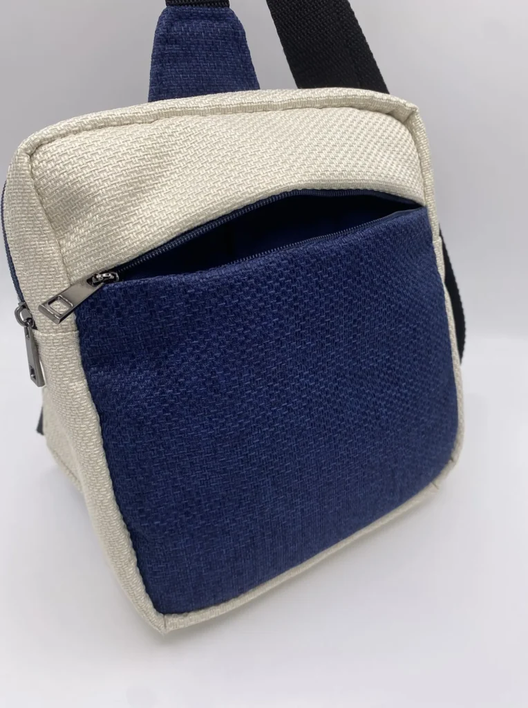 SACOCHE HOMME SOBREIETE BLEU BEIGE