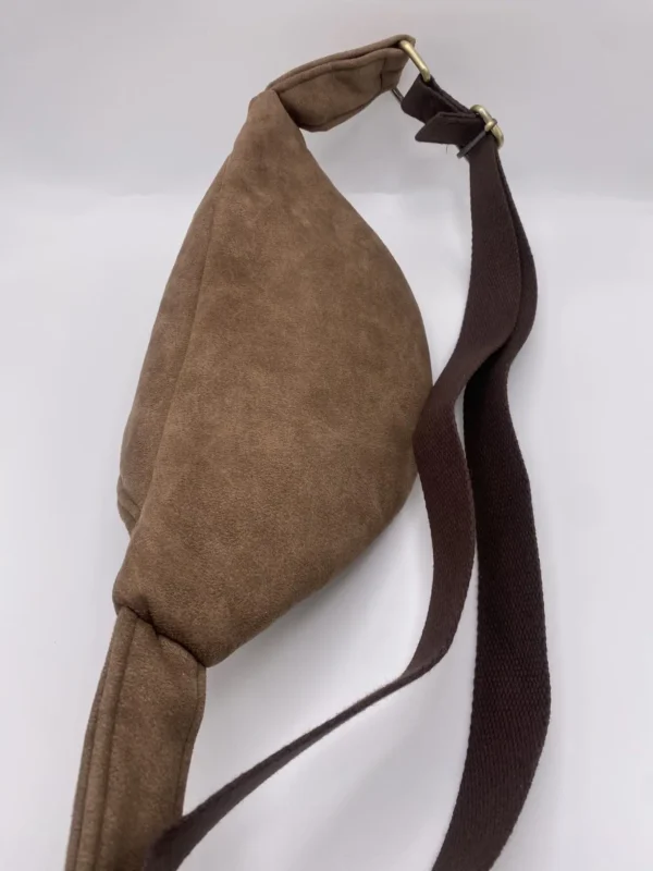 BANANE EFFET SUEDINE MARRON DOUBLURE COTON LEOPARD