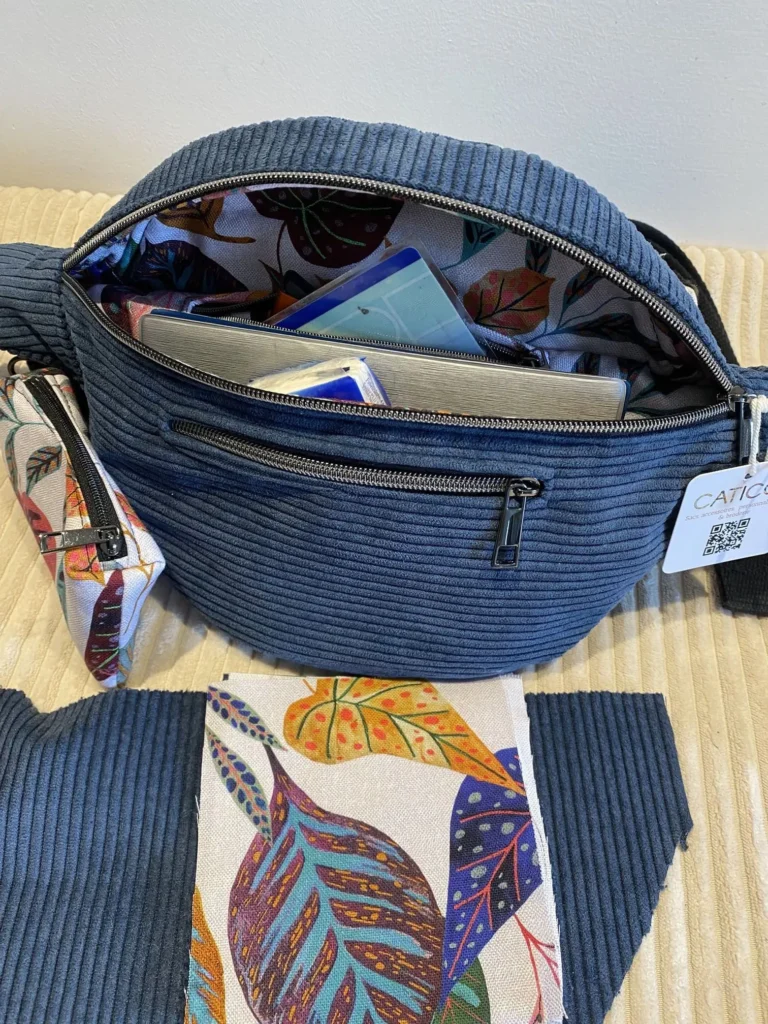 BANANE VELOURS BLEU NUIT MODELE MARIE *** AVEC POCHE INTERIEURE
