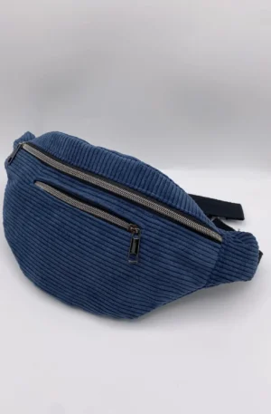 BANANE VELOURS BLEU NUIT MODELE MARIE *** AVEC POCHE INTERIEURE
