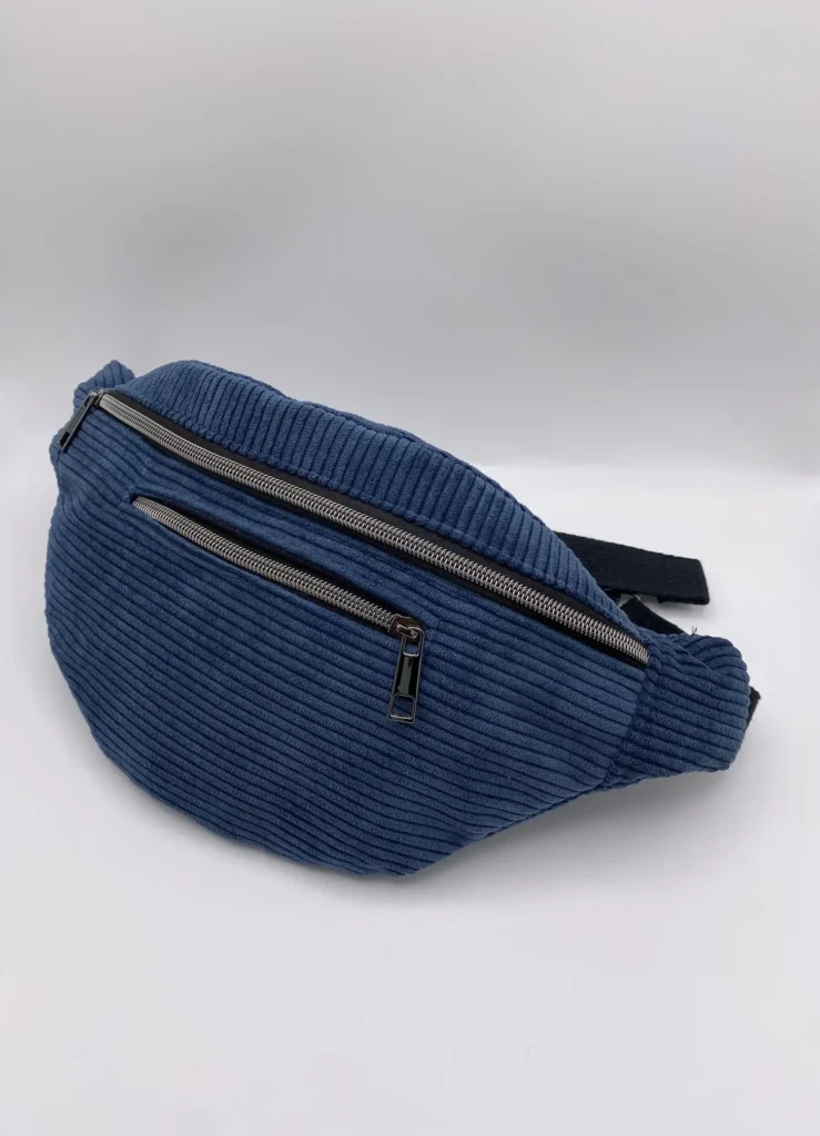 BANANE VELOURS BLEU NUIT MODELE MARIE *** AVEC POCHE INTERIEURE
