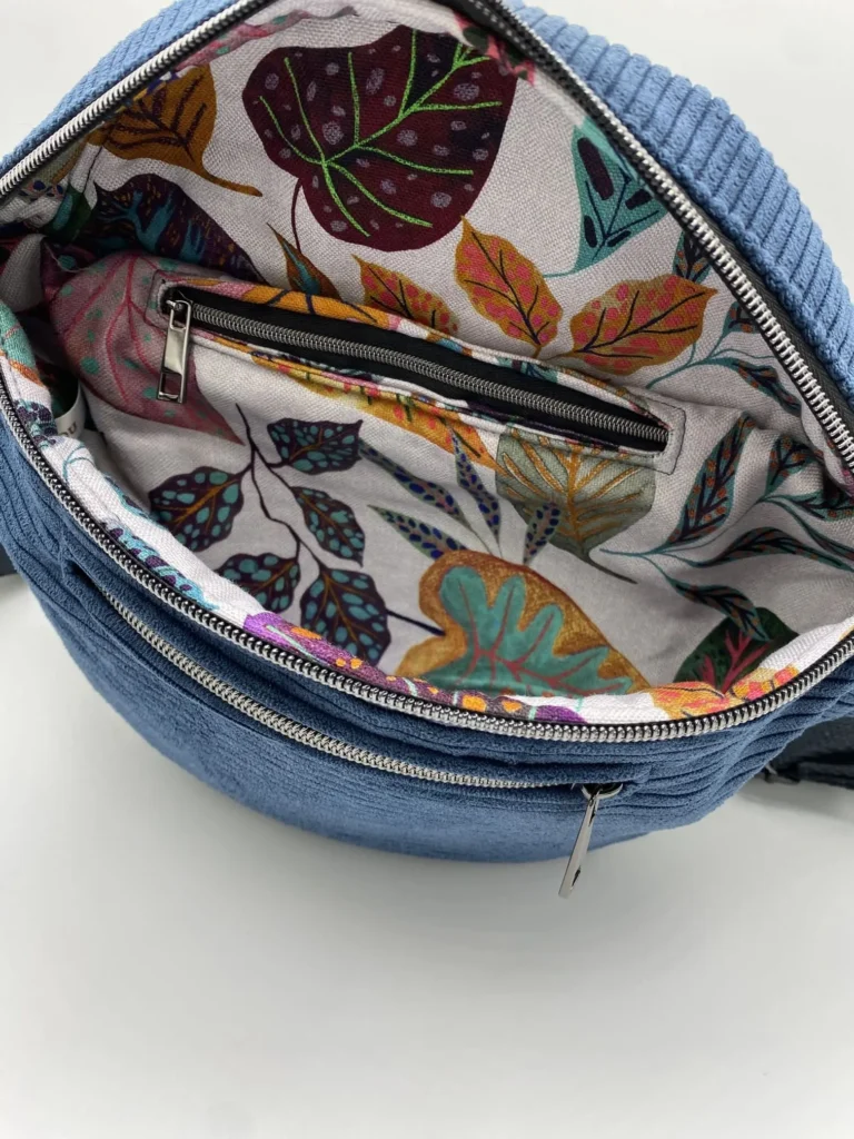 BANANE VELOURS BLEU NUIT MODELE MARIE *** AVEC POCHE INTERIEURE