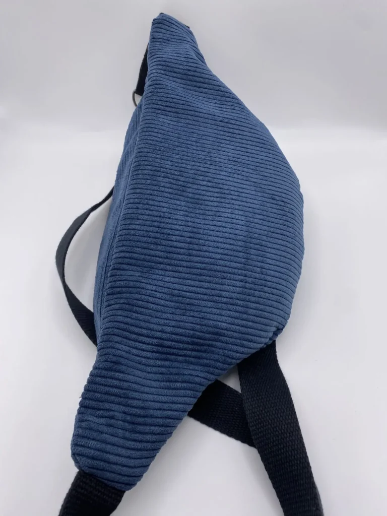 BANANE VELOURS BLEU NUIT MODELE MARIE *** AVEC POCHE INTERIEURE
