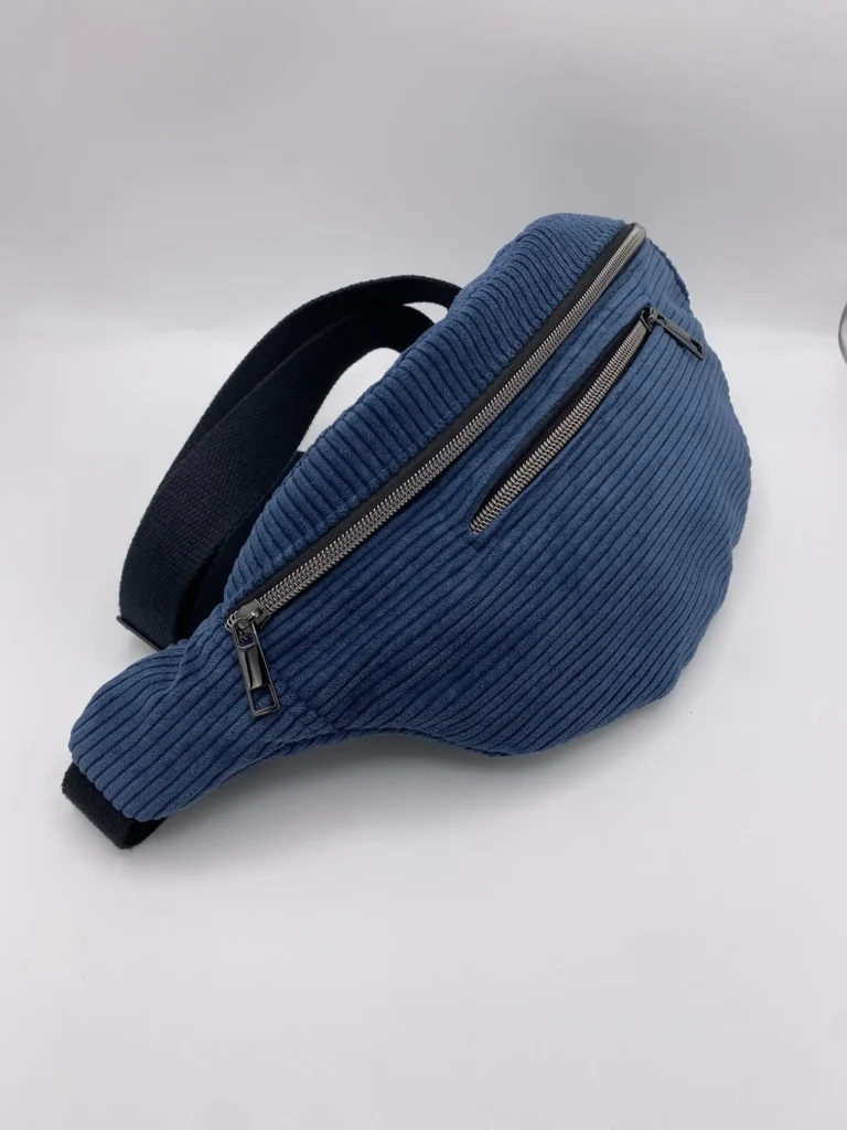 BANANE VELOURS BLEU NUIT MODELE MARIE *** AVEC POCHE INTERIEURE