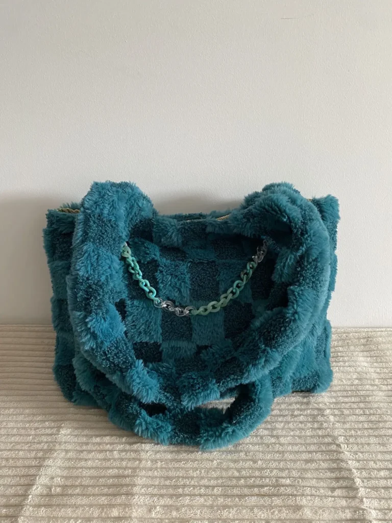SAC DOUCEUR VELOURS VERT DAMIER
